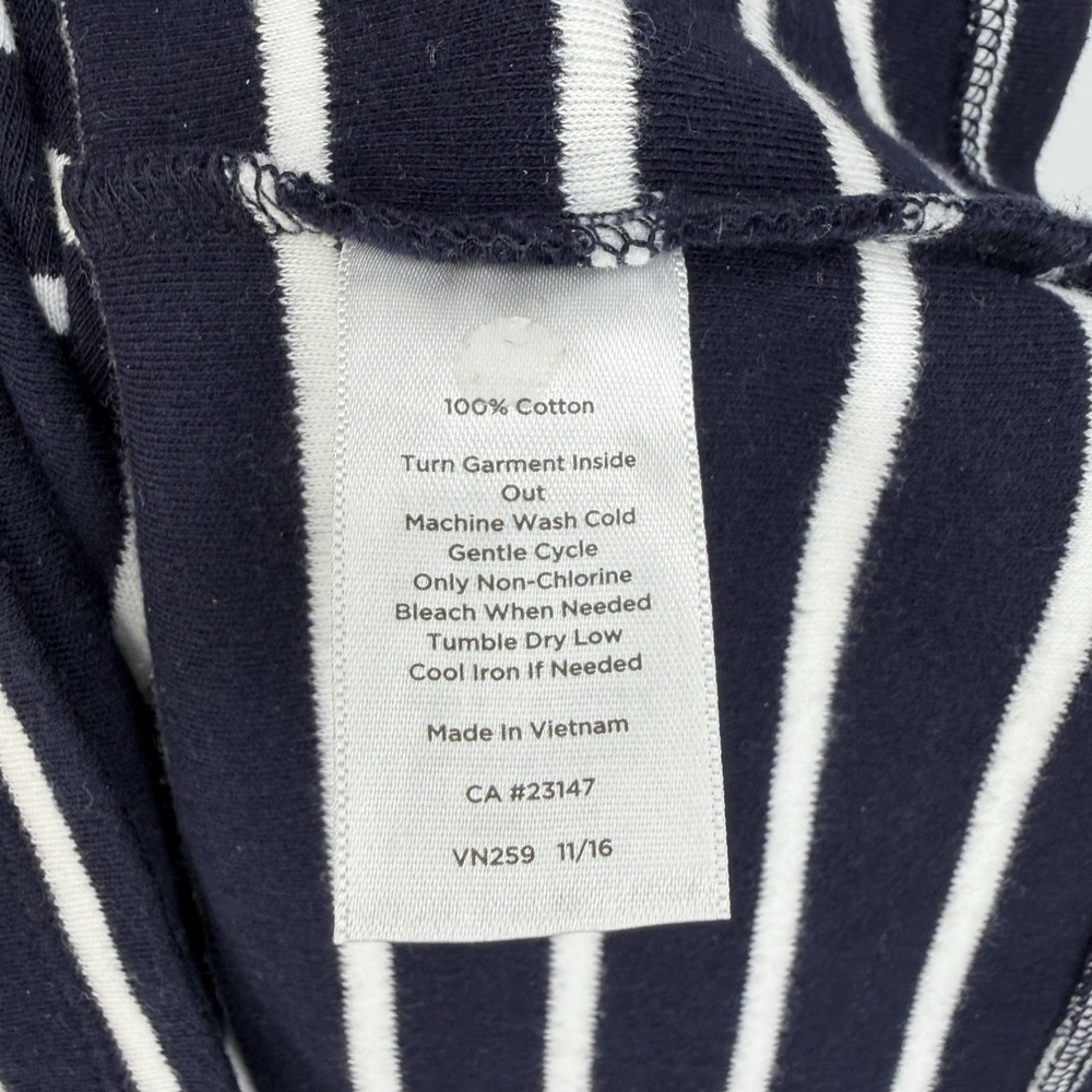 Talbots Striped Bell Sleeve Shift Dress XL Cotton Navy White Nautical Summer - Picture 5 of 10